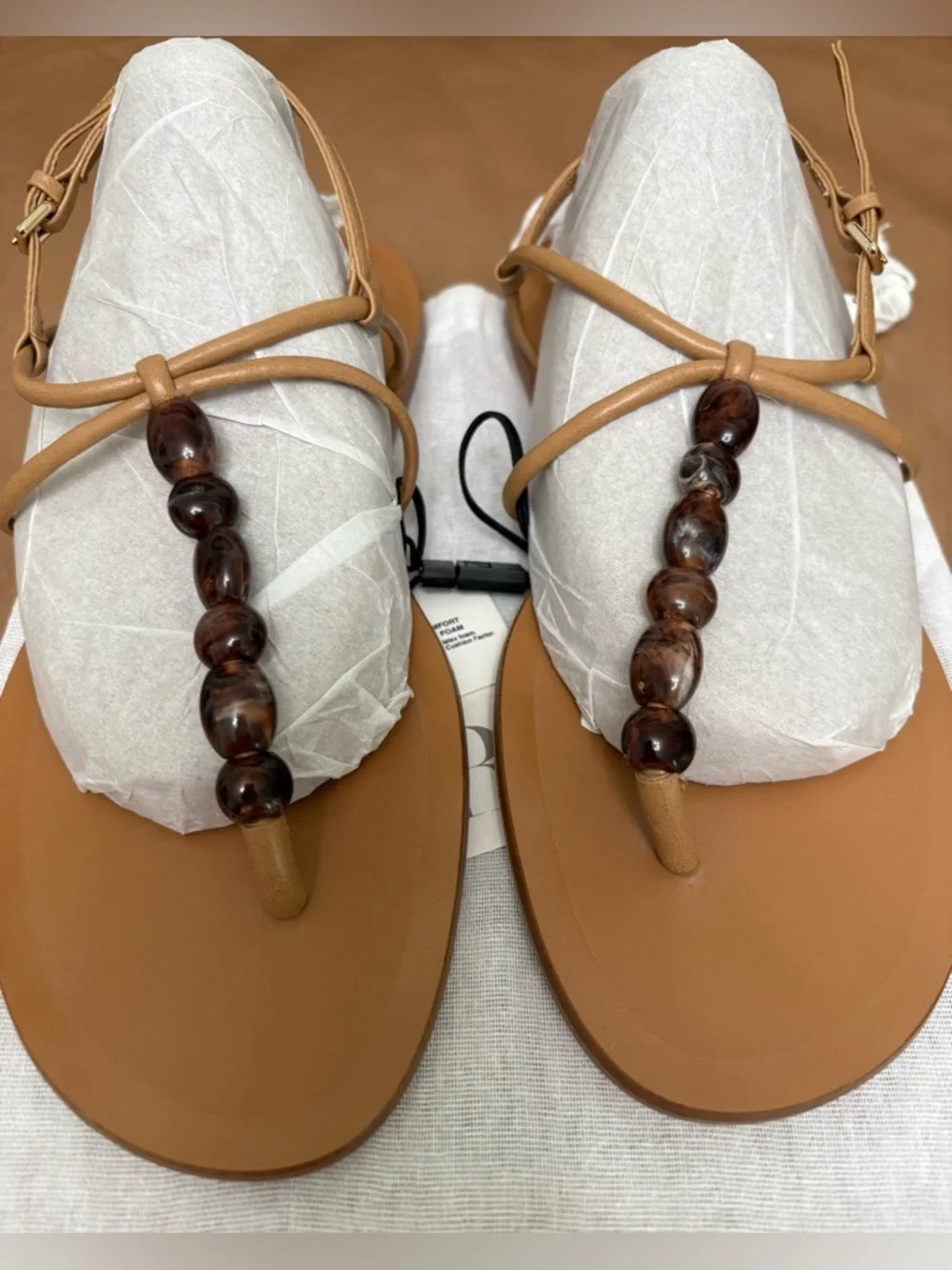 ZARA Tan Leather Beaded T-Strap Sandals
6.5 (37) NWT - Picture 4 of 7